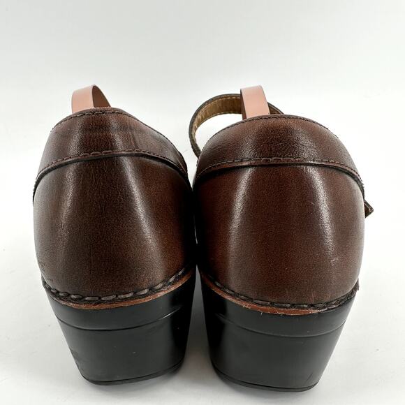 Dansko Sally Clogs Leather Dri-Lex Wicking Shock Absorption Ankle Strap Brown 9 - Picture 5 of 7